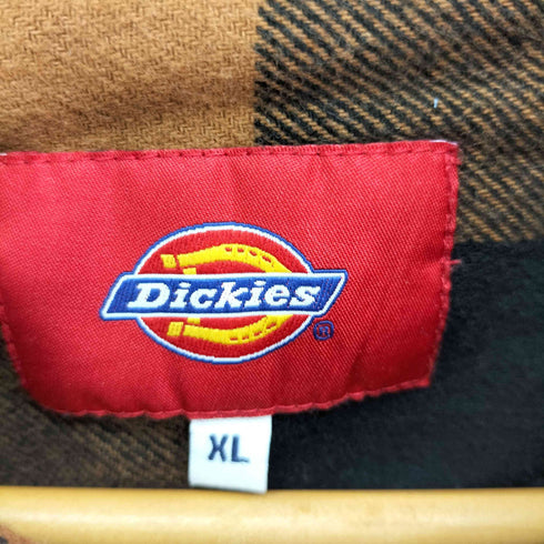 ディッキーズ Dickies ロゴワッペン フラップポケット ブロックチェック ネル フランネルシャツ メンズ JPN:XL