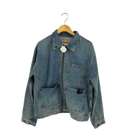 ステューシー Stussy WORK GEAR DENIM ZIP WORK JACKET ジップアップ デニム ジャケット メンズ import:L