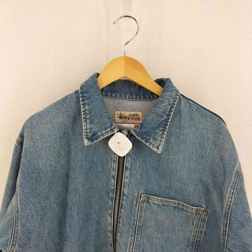 ステューシー Stussy WORK GEAR DENIM ZIP WORK JACKET ジップアップ デニム ジャケット メンズ import:L