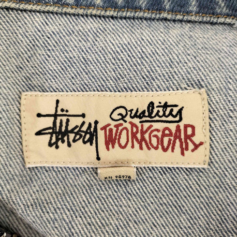 ステューシー Stussy WORK GEAR DENIM ZIP WORK JACKET ジップアップ デニム ジャケット メンズ import:L