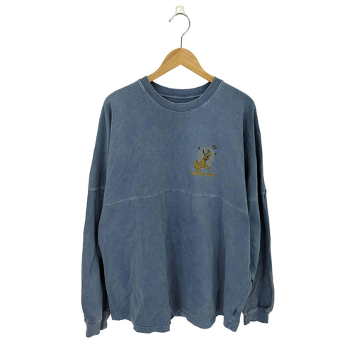 キャラクタープリント フェード加工 クルーネック ロングスリーブTシャツ メンズ L