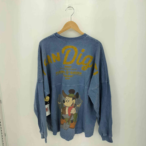 キャラクタープリント フェード加工 クルーネック ロングスリーブTシャツ メンズ L