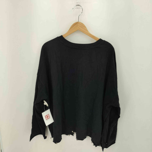 ギャップ Gap リメイク セーフティピン カットオフ クルーネック ロングスリーブ Tシャツ メンズ L