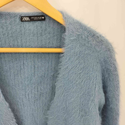 ザラ ZARA クロップド シャギーカーディガン レディース import:L