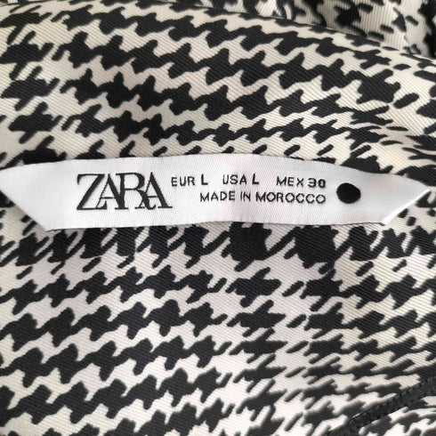 ザラ ZARA Vネック 千鳥柄 ワンピース レディース import:L