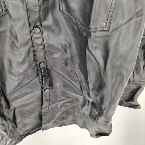 ザラ ZARA フェイクレザー オーバーシャツ ジャケット レディース import:M