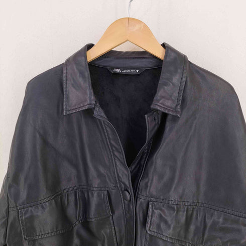 ザラ ZARA Chaqueta larga efecto ビーガンレザー コート レディース import:L