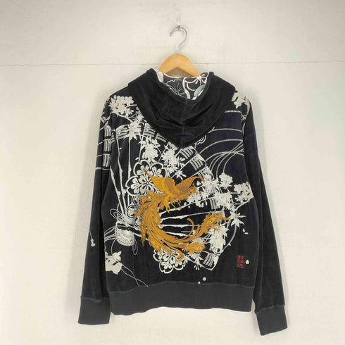 カラクリダマシイ 絡繰魂 ベロア 鳳凰 和柄 ジップパーカー パンツセットアップ メンズ L