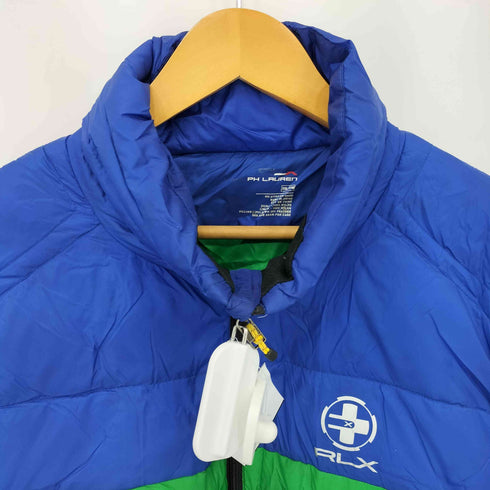 アールエルエックスラルフローレン RLX RALPH LAUREN ツートンカラー ドローコード ダブルジップ ナイロン ダウンジャケット メンズ XXL