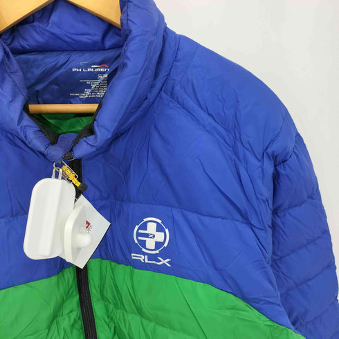 アールエルエックスラルフローレン RLX RALPH LAUREN ツートンカラー ドローコード ダブルジップ ナイロン ダウンジャケット メンズ XXL