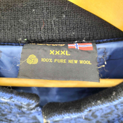 windfjord 80-90s ノルディック総柄 ジップアップ ウールジャケット メンズ XXXL