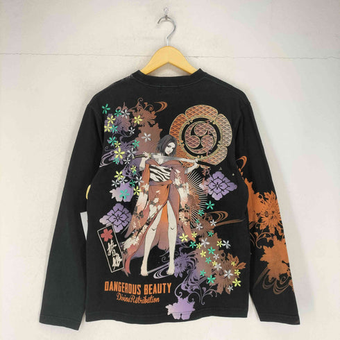 バットウムスメ DIVINE RETRIBUTION 抜刀娘 DANGEROUS BEAUTY L/Sカットソー メンズ JPN:L