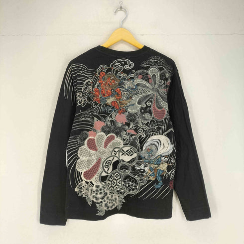 カラクリダマシイ 絡繰魂 雷神 刺繍 L/Sカットソー メンズ JPN:L