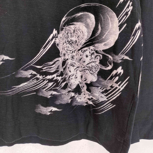 カラクリダマシイ 絡繰魂 雷神 刺繍 L/Sカットソー メンズ JPN:L