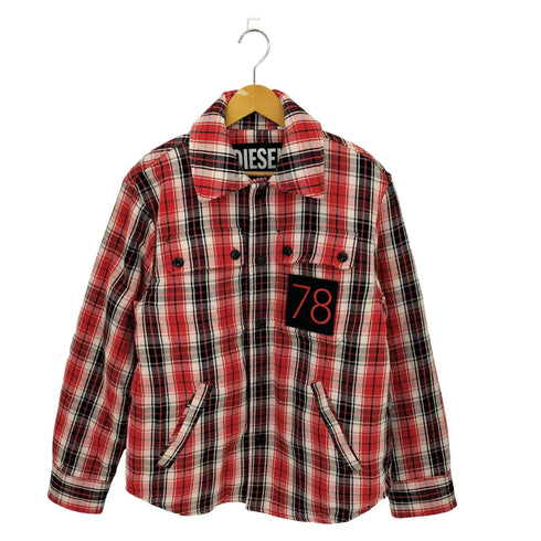 ディーゼル DIESEL リバーシブルデザイン マドラスチェック ストライプ柄 フランネル 中綿シャツ ジャケット メンズ S