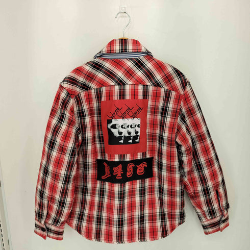 ディーゼル DIESEL リバーシブルデザイン マドラスチェック ストライプ柄 フランネル 中綿シャツ ジャケット メンズ S