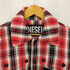 ディーゼル DIESEL リバーシブルデザイン マドラスチェック ストライプ柄 フランネル 中綿シャツ ジャケット メンズ S