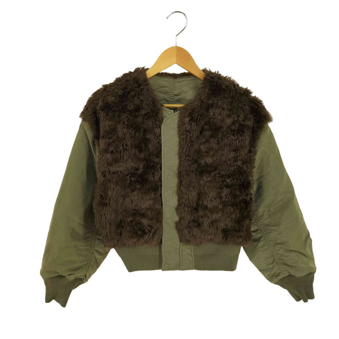 マカフィー MACPHEE NYLON TWILL ノーカラーブルゾン レディース 36