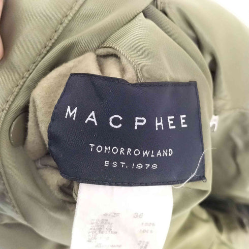 マカフィー MACPHEE NYLON TWILL ノーカラーブルゾン レディース 36