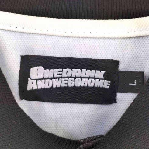 ONE DRINK AND GO HOME カーボーイ プリント ポロシャツ メンズ import:L