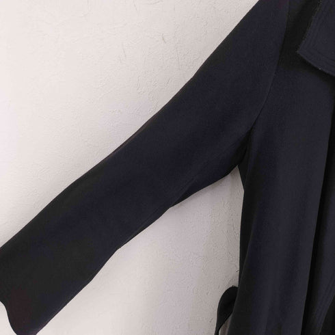 miniyu イタリア製生地 カシミヤ混ロングコート レディース