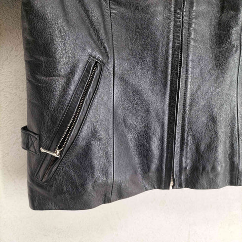 AGNE カウレザーシングルライダースジャケット レディース JPN:9号