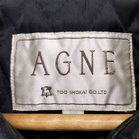 AGNE カウレザーシングルライダースジャケット レディース JPN:9号