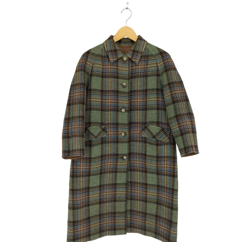 ヨークランド YORKLAND グループドチェックリバーシブルウールステンカラーコート レディース JPN:9号