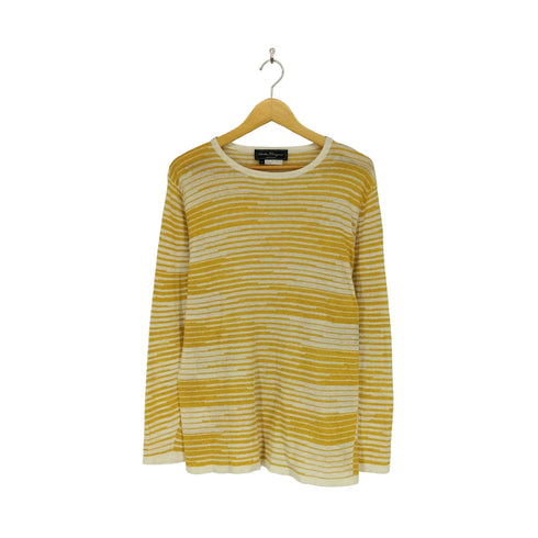 サルヴァトーレフェラガモ Salvatore Ferragamo リネンマルチボーダーニットカットソー メンズ import:M