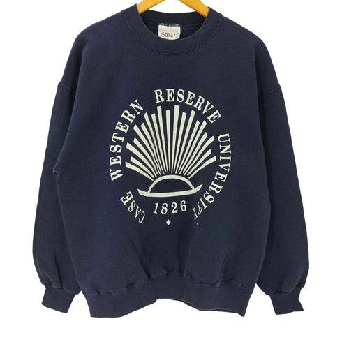 90S GENUS USA製 WESTERN RESERVVE UNIVERSITY アーチロゴ プリント スウェット メンズ import:XL