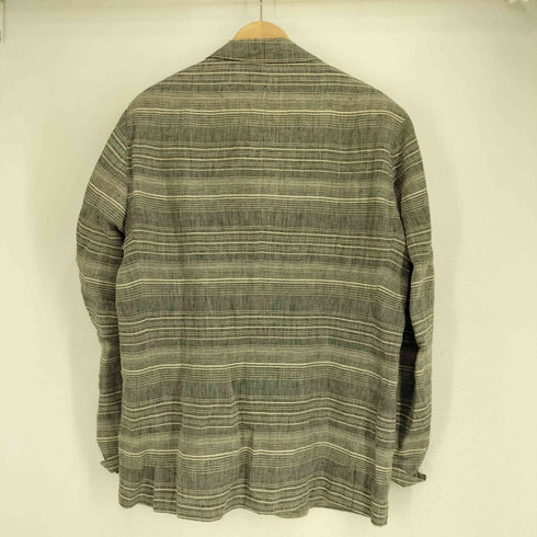 マウリツィオバルダサーリ MAURIZIO BALDASSARI ボーダー リネン100 2B テーラードジャケット メンズ EUR:50