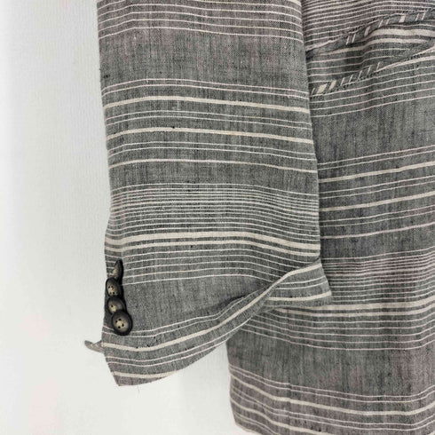 マウリツィオバルダサーリ MAURIZIO BALDASSARI ボーダー リネン100 2B テーラードジャケット メンズ EUR:50