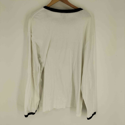 ポロジーンズ RL POLO JEANS CO. リブ編み フロント ロゴプリント クルーネック L/S リンガー Tシャツ メンズ import:L