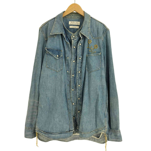 レミレリーフ REMI RELIEF レイヤードボタン 花 スタッズ L/S デニム ウエスタンシャツ メンズ JPN:XL