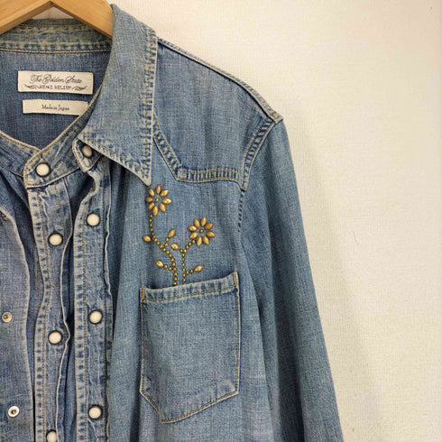 レミレリーフ REMI RELIEF レイヤードボタン 花 スタッズ L/S デニム ウエスタンシャツ メンズ JPN:XL