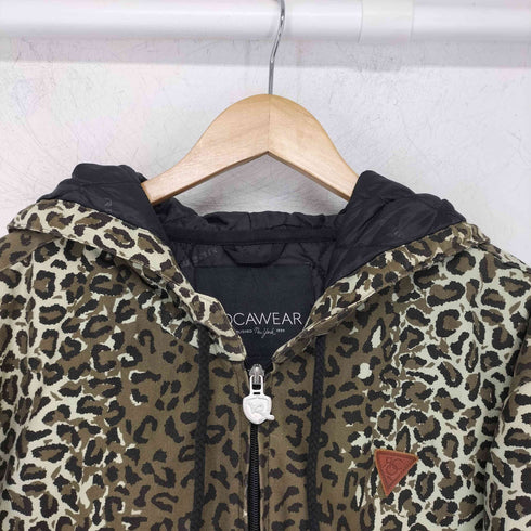 ロカウェア Rocawear 中綿 レオパード柄 ジップアップブルゾン フーディ ジャケット メンズ 3XL