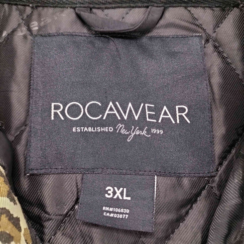 ロカウェア Rocawear 中綿 レオパード柄 ジップアップブルゾン フーディ ジャケット メンズ 3XL