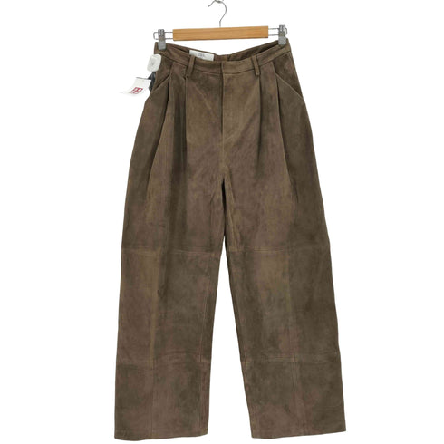 ザラ ZARA STUDIO ヤギ皮 スエードレザーダーツパンツ レディース XS