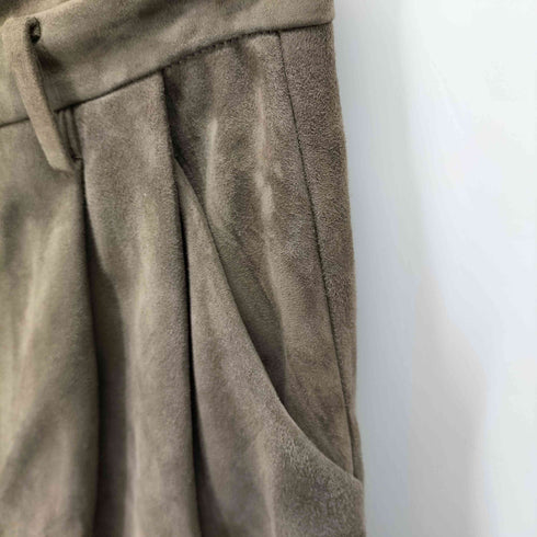 ザラ ZARA STUDIO ヤギ皮 スエードレザーダーツパンツ レディース XS