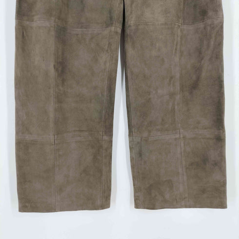 ザラ ZARA STUDIO ヤギ皮 スエードレザーダーツパンツ レディース XS