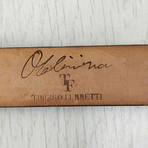 TIBERIO FERRETTI イタリア製 ハンドメイド パイソン柄 レザー ベルト メンズ