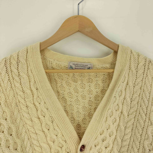 HIGHLAND HOME INDUS 90S スコットランド ウール クルミボタン ニット カーディガン メンズ