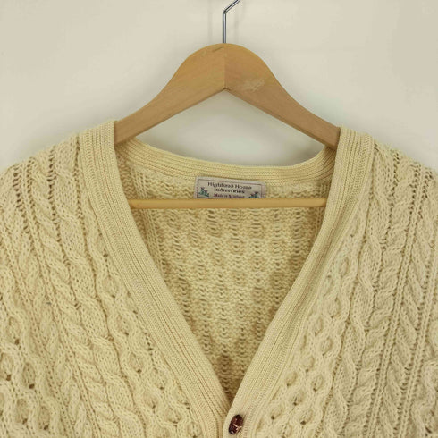 HIGHLAND HOME INDUS 90S スコットランド ウール クルミボタン ニット カーディガン メンズ