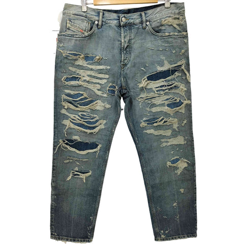 ディーゼル DIESEL 00s D-FINING Y2K ダメージ加工 デストロイ クラッシュデニムパンツ メンズ W36 L30