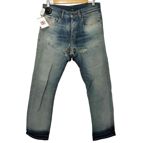 ディーゼル DIESEL 00s D-VIKER Y2K ダメージ加工 ボタンフライ ストレートデニム メンズ W32 L32