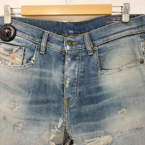 ディーゼル DIESEL 00s D-VIKER Y2K ダメージ加工 ボタンフライ ストレートデニム メンズ W32 L32