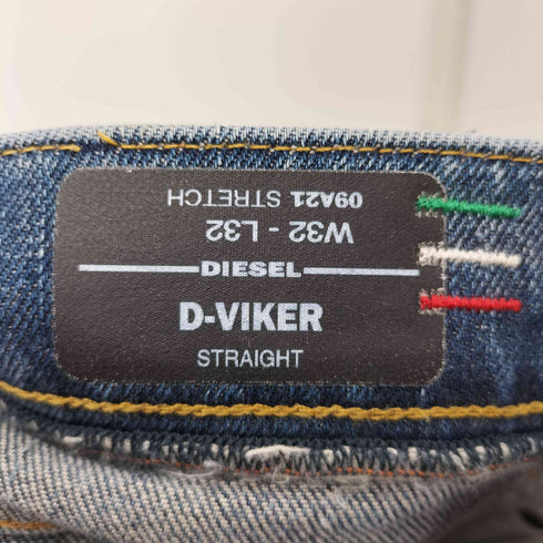 ディーゼル DIESEL 00s D-VIKER Y2K ダメージ加工 ボタンフライ ストレートデニム メンズ W32 L32