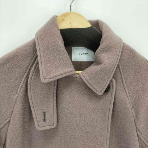 コヒナ COHINA 2wayカラーバックフレアウールコート レディース SHORT