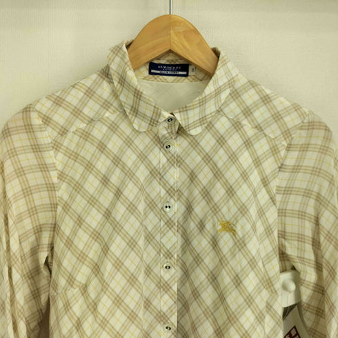 バーバリーブルーレーベル BURBERRY BLUE LABEL ノバチェック フリル袖 七分袖 チュニック ワンピース レディース 38
