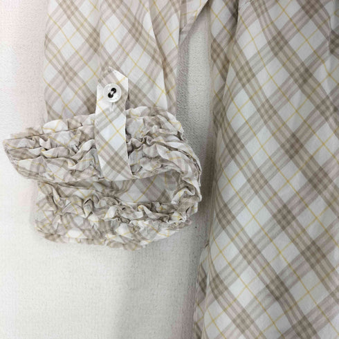 バーバリーブルーレーベル BURBERRY BLUE LABEL ノバチェック フリル袖 七分袖 チュニック ワンピース レディース 38
